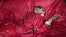 ***SELFBONDAGE***SANDRA***CRAZYSENSATION SHORTS***RED RAINJACKET***CLOTH GAGGED**CUFF BONDAGE (Video)