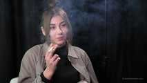 19 years old Alina is smoking cork Marlboro Red