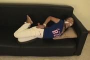 Video: Sporty Asian Bound, Gagged, Tickled and Fondled on the Couch