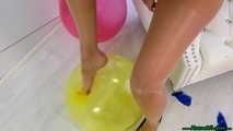 sexy highheel and feet popping thai balloons