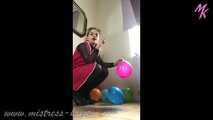 #Nylonkittel und #Luftballons - Wie die #Ballone schön platzen unter meinem Absatz