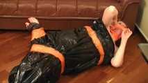 [From archive] Stella - hogtaped in orange duct tape and packed into the trash bag and escapes
