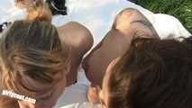 Merry & Nina Outdoor lesbians Fun and Blowjob