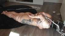 German Milf ziptied and hooded