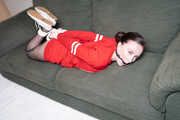 Sophia Smith in Red Jersey Hogtie