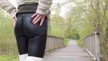 Strolling in black leggings and old overknees, 3rd part