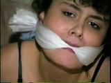 18 YR OLD LATINA CUTIE IS TUBE GAGGED, BALL-TIED & CLEAVE GAGGED (D41-2)