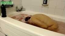 Asian Hot Babe Dunks and hair wash in tub