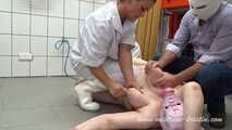 Butcher apprentice day (total film) #pigplay for 3 men with a #femalehumanpig