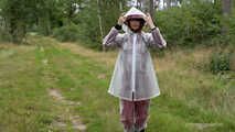 Miss Petra takes a walk in an AGU rain suit, transparent rainsuit and rubber boots