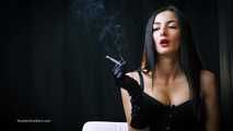 Sexy slim model Marina shows on camera how she enjoys her 120mm cigarette