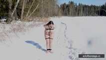 BBW Natasha in the snow bondage