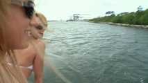 Lesbian Group sex on Boat