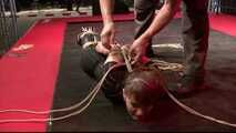 Supertight Hogtie Escape Challenge for Yvette Costeau - tied by Lew Rubens