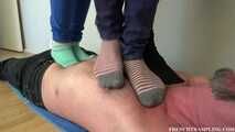 2143 Socks trampling with Melanie Katy Coline 