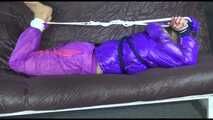 Get 2 Archive-Videos with Sandra having fun in her shiny nylon Downwear beeing bound and gagged