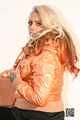 Lady Lana - special orange Adidas Downjacket with fur hood