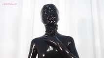 Xiaomeng First Time in Latex with Micro Perforated Hood