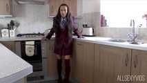 School Girl Ayla Is Made To Strip For The Head