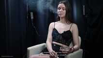 18 aged girl is giving an interview about her smoking experience