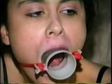 18 YR OLD LATINA CUTIE IS TUBE GAGGED, BALL-TIED & CLEAVE GAGGED (D41-2)