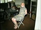 38 Yr OLD CASHIER CHAIR TIED, TOE TIED & CLEAVE GAGGED (D34-7)