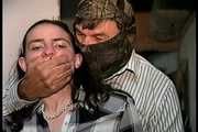 25 YR OLD SINGLE MOM GETS HANDGAGGED, MOUTH STUFFED, CLEAVE GAGGED, GAG TALKING, AND TIGHTLY TIED TO A CHAIR WITH ROPE (D74-1)