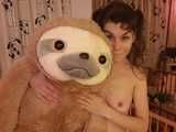 Playing naked in my playpen - with my stuffy sloth ^_^