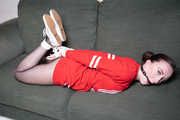 Sophia Smith in Red Jersey Hogtie