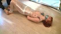 [From archive] Any Frost mummified in cling film and tickled (video)
