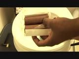 Toilet flushing chocolate cake logs 