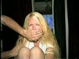 38 Yr OLD CASHIER IS BALL-TIED, TOE-TIED, BAREFOOT, FEET TICKLED, & STUFFS & GAGS HER OWN MOUTH (D44-6)