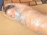 [From archive] Mila - Cling film over head hogtie 2