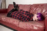 Roxie in Check Shirt and Tights Hogtie