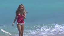 Beach Teen Bianca towed and cast