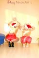 Leonie and Stella as Santa posing in shiny nylon shorts and nothing... (Pics)