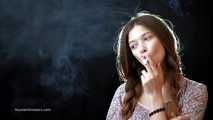 Really sexy babe Irina showing her smoking skills with a 120mm Cigaronne