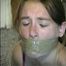 24 Yr OLD CRAFTER IS MOUTH STUFFED, HAND GAGGED, WRAP TAPE GAGGED, BAREFOOT, BALL-TIED & HOG-TIED (D58-9)
