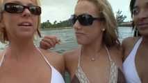 Lesbian Group sex on Boat