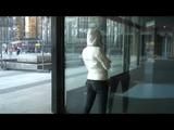 Alina walking on the street wearing a supersexy white down jacket and a jeans (Video)