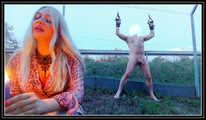 (Outdoor Session)Mistress waxes your nipples on the highway fence!