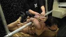 Extreme Leather Hogtie in the Studio