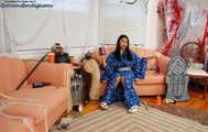 Bound and Fondled Mika Tan in Kimono - Halloween Party Bondage