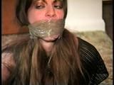 27 YEAR OLD SPOILED BRAT REAL ESTATE MANAGER IS WRAP TAPE GAGGED, DROOLING, BALL-TIED, TOE-TIED, FEET TICKLED, UPSKIRT SPANKED, SMELL HER HIGH HEEL SHOE, PANTY STUFF GAGGED, & HANDGAGGED  (D65-9)