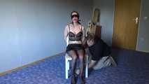 Shelli cuffed and gagged on a chair 1/2