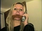 29 Yr OLD SEXY ROMANIAN LICKS HER ROPE BURNED WRISTS, HANDGAGGED, CLEAVE GAGGED, BITES WRISTS ROPES, GAG TALKS ON PHONE & HAS MOUTH STUFFED (D59-12)