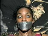 BLACK COLLEGE STUDENT MOUTH STUFFED, HANDGAGGED & DUCT TAPED (D18-12)