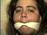 24 YR OLD LATINA HOUSEWIFE IS OTM GAGGED, WRITES RANSOM NOTE WITH HANDS TIE, MOUTH STUFFED, CLEAVE GAGGED, MAKES RANSOM CALL, STRUGGLES & IS HANDGAGGED (D64-11)