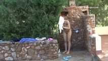 042004 Leticia Shaves & Pees In The Outdoor Shower