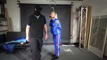 Ms. Ungeniert asked for good Spanking, tied and gagged in PVC (Plastic) Sauna Suit